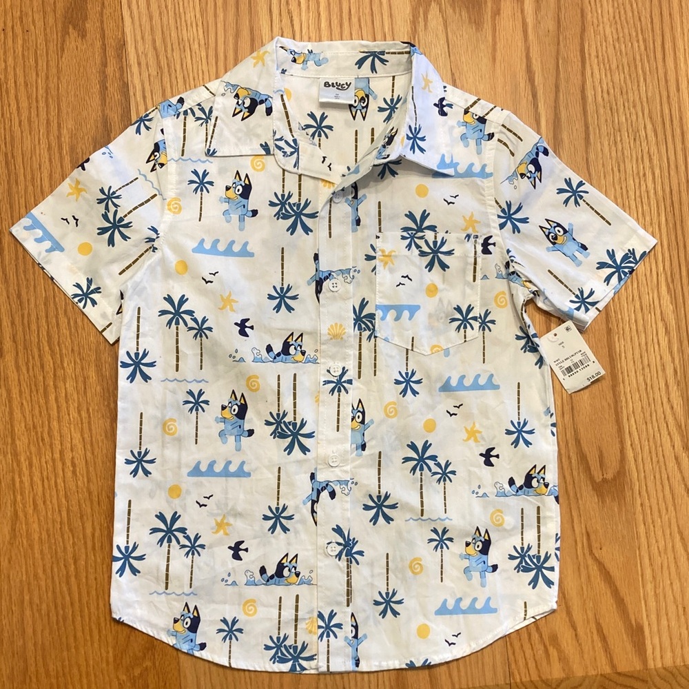 Kids' Bluey Patterned Shirt NWT boys small
